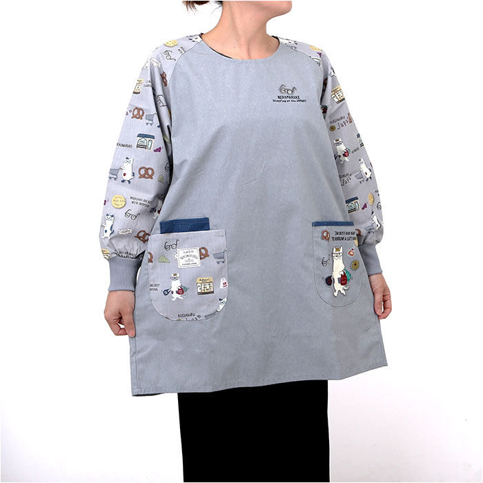 BACKYARD FAMILY「割烹着 保育士 通販 かっぽう着 リブ 割烹着おしゃれ スモック チュニック エプロン」|その他|