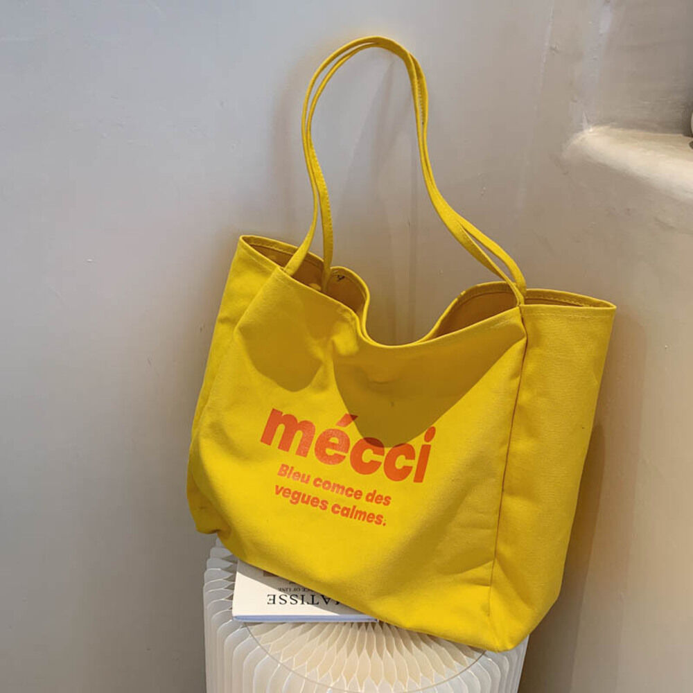 BACKYARD FAMILY「ロゴ キャンバス トートバッグ 大容量 通販 トートバック トート 手提げ 肩掛け バッグ」|トートバッグ|イエロー1