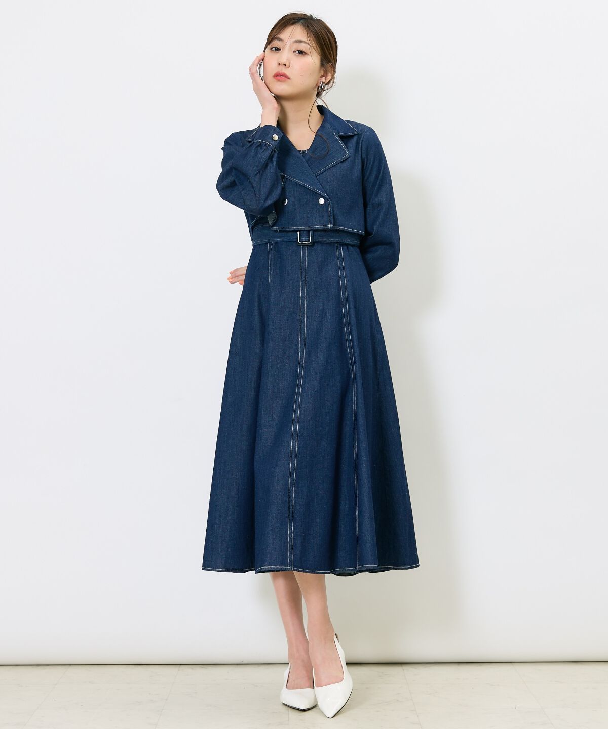 アンドクチュール「トレンチライクアンサンブルワンピース」|ワンピース|ネイビー