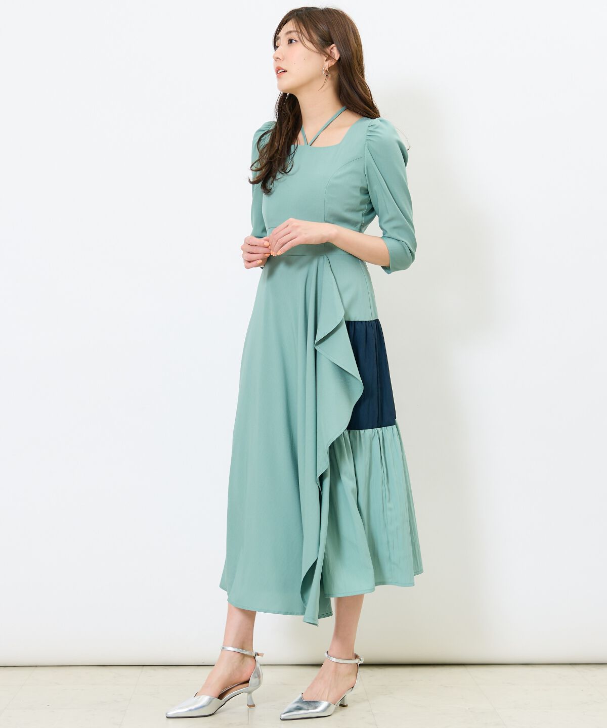 アンドクチュール「アシメラッフルティアードワンピース」|ワンピース|