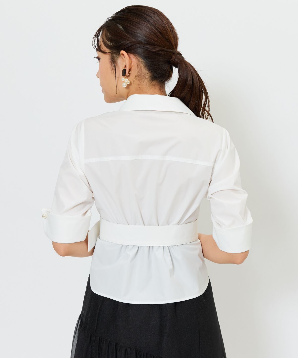 アンドクチュール「ベルト付きシャツドッキングワンピース」|ワンピース|