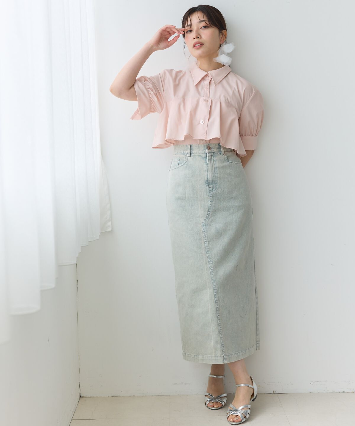 アンドクチュール「ヨークデザインハーフスリーブシャツ」|シャツ・ブラウス|