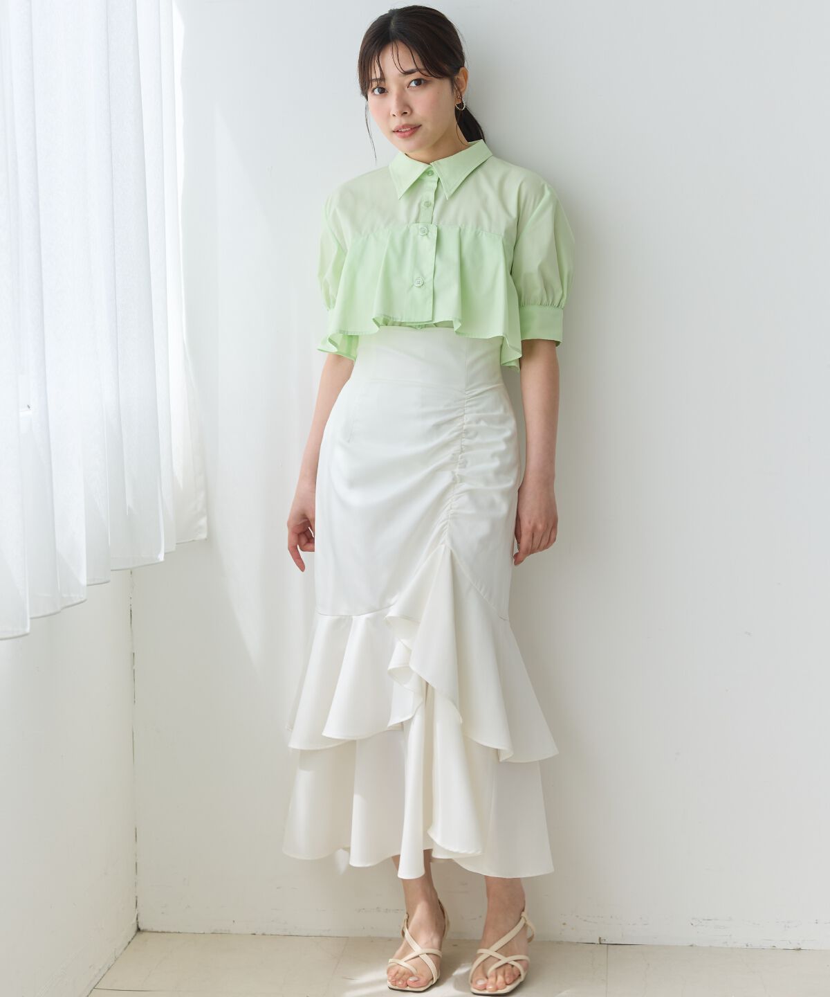 アンドクチュール「ヨークデザインハーフスリーブシャツ」|シャツ・ブラウス|