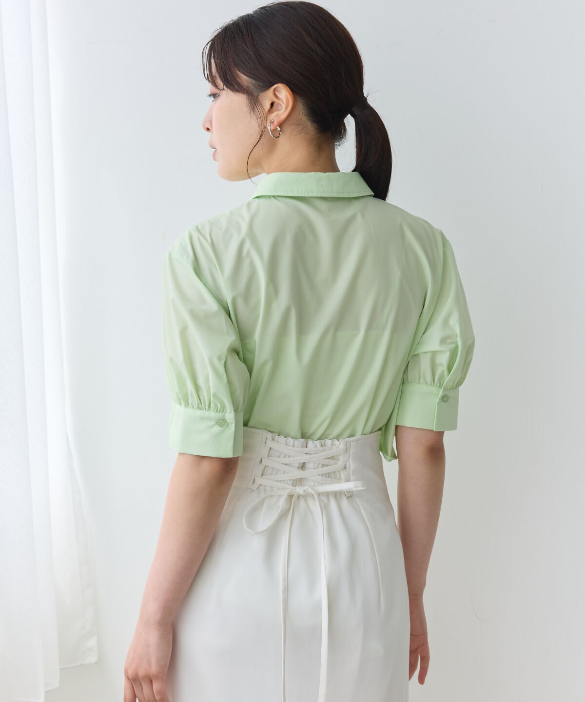 アンドクチュール「ヨークデザインハーフスリーブシャツ」|シャツ・ブラウス|