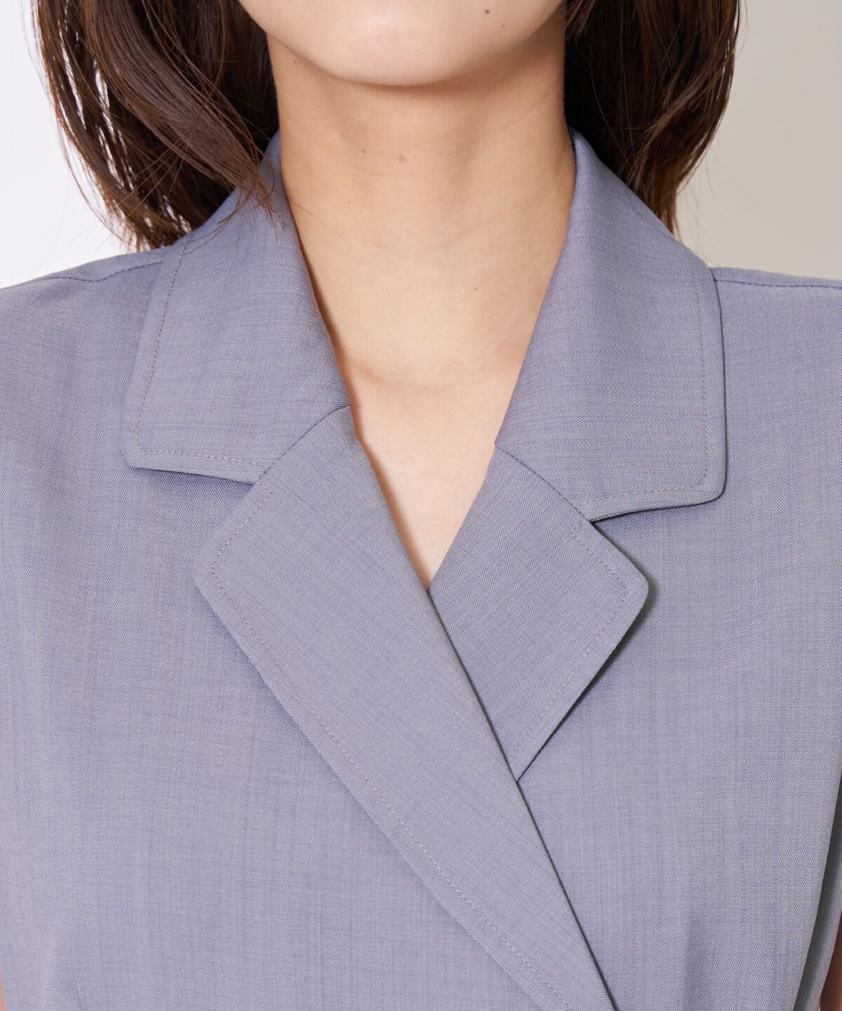 アンドクチュール「アシメプリーツロングジレワンピース」|ワンピース|