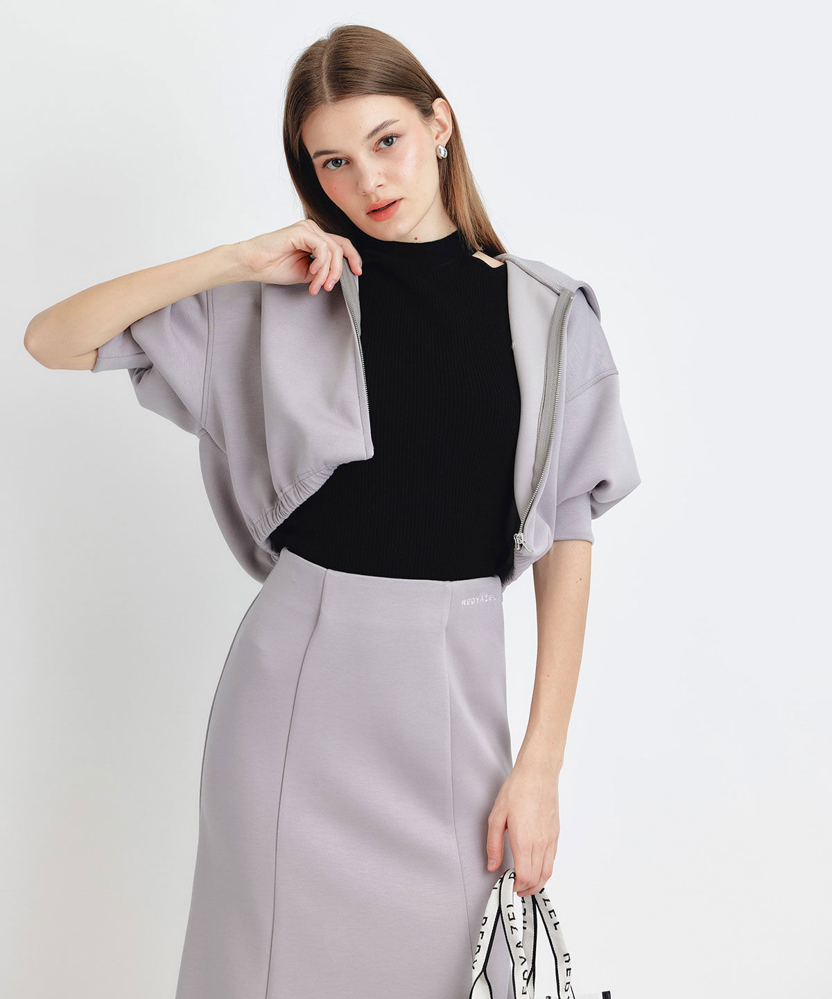 REDYAZEL「ダンボールセミマーメイドスリットロングスカート」|タイト|