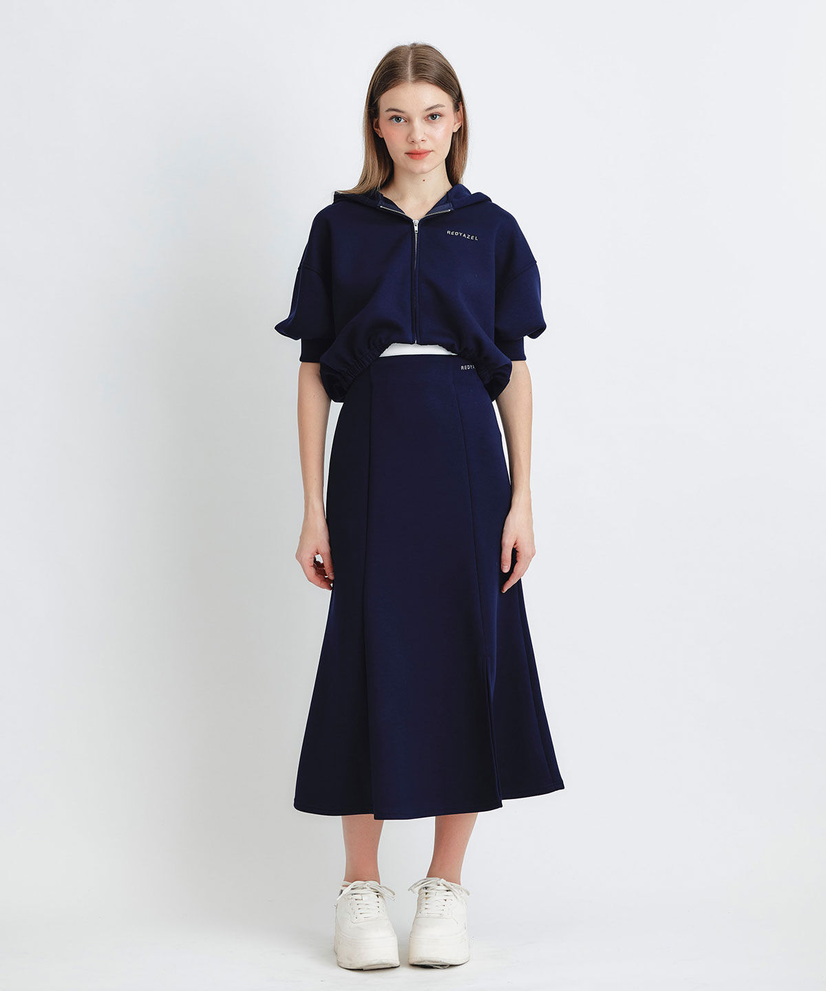 REDYAZEL「ダンボールセミマーメイドスリットロングスカート」|タイト|