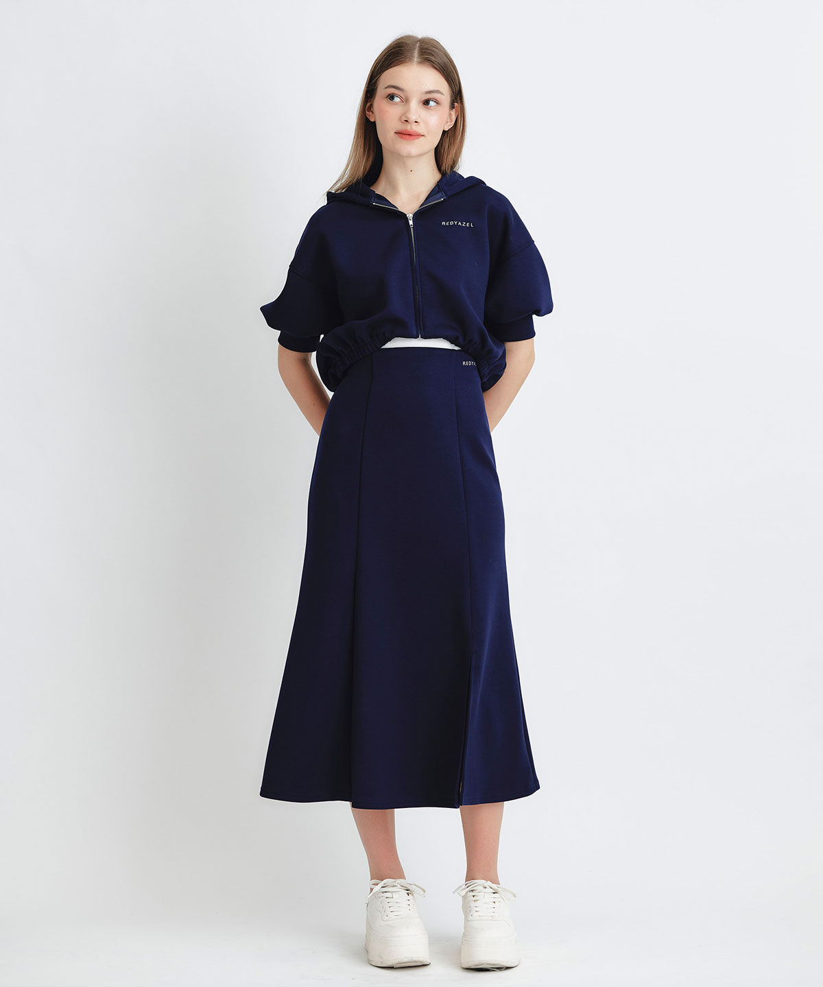 REDYAZEL「ダンボールセミマーメイドスリットロングスカート」|タイト|