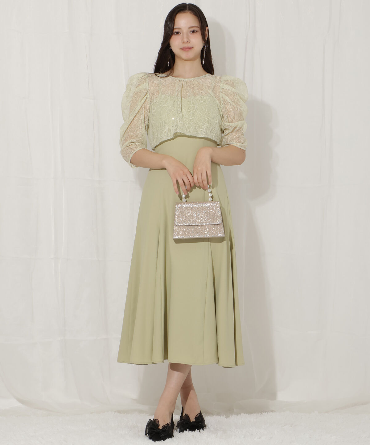 WILLSELECTION「スパンコールレースブラウス&times;マーメイドワンピース」|ドレス|