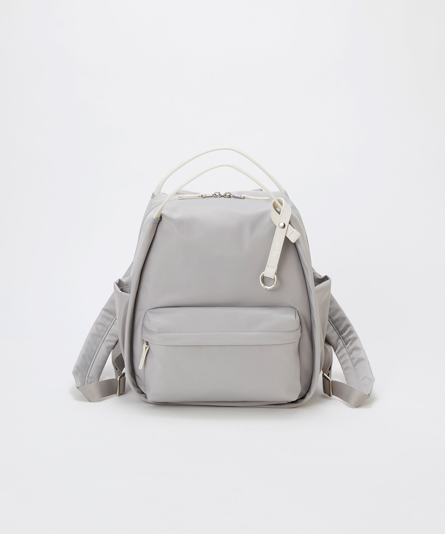 TOPKAPI BREATH「【Breath TOPKAPI】【撥水】ツヤ ナイロン レザーハンドル ミニ リュック」|リュック|ライトグレー