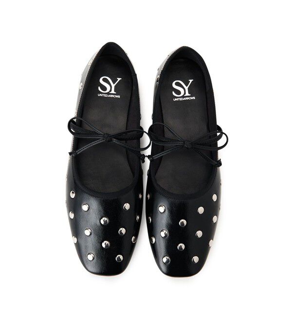 SY UNITED ARROWS「＜SY＞マルチドットバレエ フラット10●&uarr;」|バレエシューズ|BLACK
