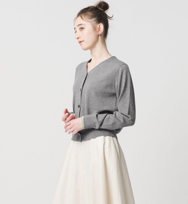 UNITED ARROWS「エンブロイダリー バイカラー カーディガン ‐ウォッシャブル‐」|カーディガン|