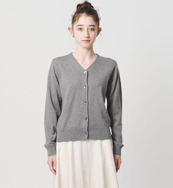 UNITED ARROWS「エンブロイダリー バイカラー カーディガン ‐ウォッシャブル‐」|カーディガン|