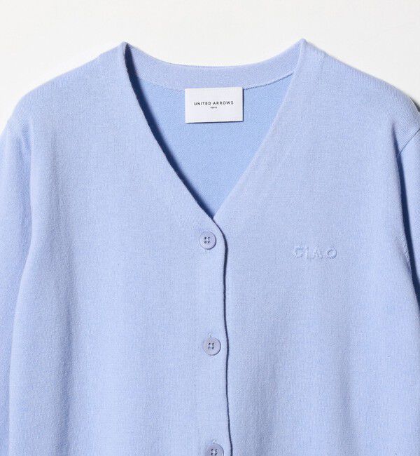 UNITED ARROWS「エンブロイダリー バイカラー カーディガン ‐ウォッシャブル‐」|カーディガン|