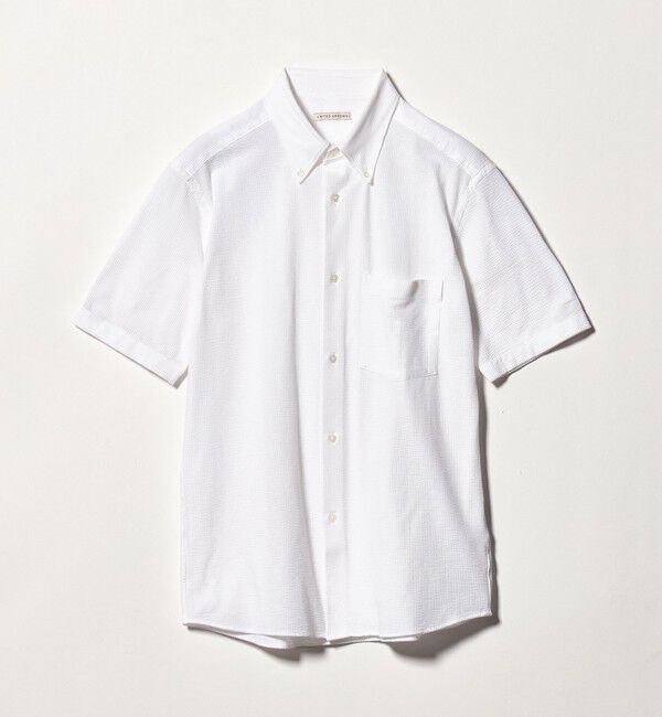 UNITED ARROWS「シアサッカー ショートスリーブ ボタンダウン シャツ COMFORT EASY―MODEL 抗菌防臭」|シャツ・ブラウス|WHITE