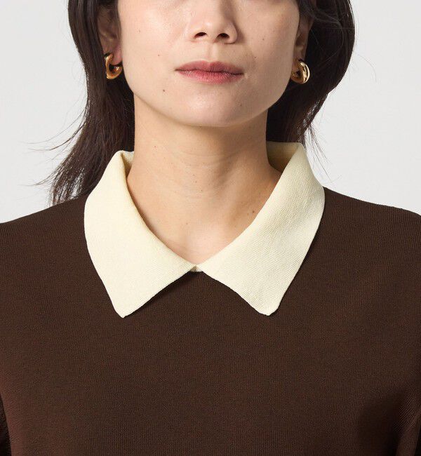 UNITED ARROWS green label relaxing「襟付き ロングスリーブ プルオーバー ニット ウォッシャブル」|ニット・セーター|