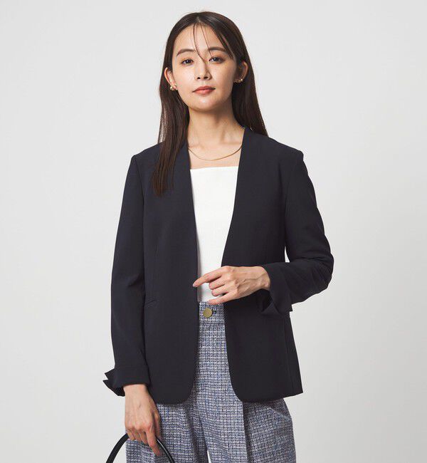 UNITED ARROWS green label relaxing「［size SHORTあり］パウドレ ノーラペル ジャケット ウォッシャブル ストレッチ」|ノーカラージャケット|