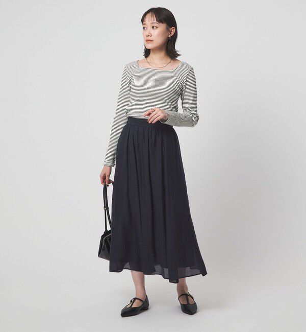 UNITED ARROWS green label relaxing「ブライトリブ スクエアネック ロングスリーブ カットソー」|Tシャツ・カットソー|