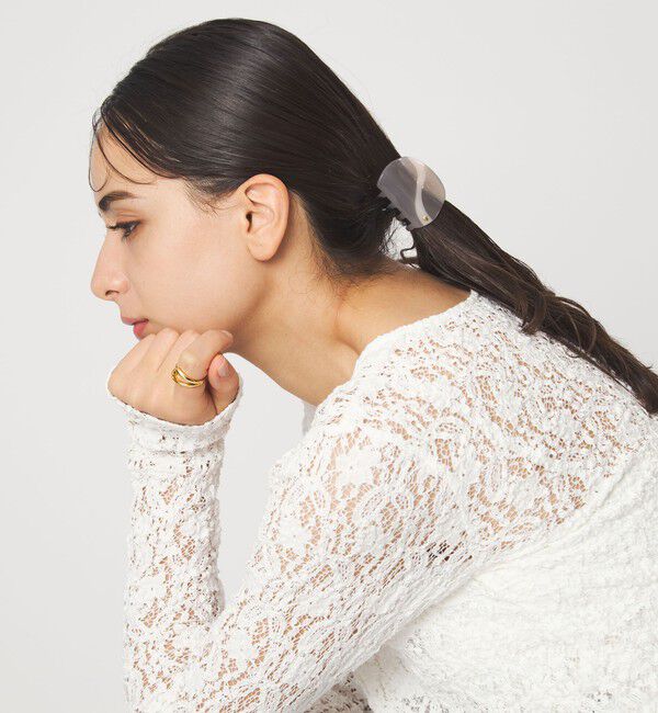 UNITED ARROWS green label relaxing「【WEB限定】マーブル ライン ヘアクリップ / バンズクリップ」|ヘアバンド|