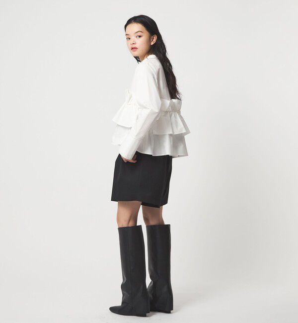 EMMEL REFINES「＜EMMEL REFINES＞EM バンドカラー フリルシャツ」|シャツ・ブラウス|