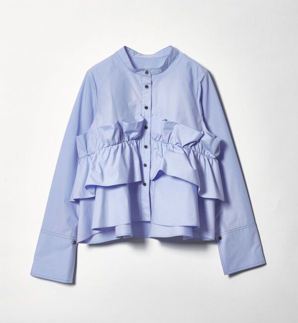 EMMEL REFINES「＜EMMEL REFINES＞EM バンドカラー フリルシャツ」|シャツ・ブラウス|