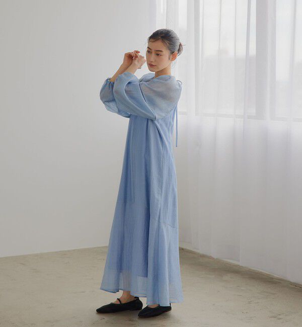 EMMEL REFINES「＜EMMEL REFINES＞EM バックリボン パイピング パフスリーブ ワンピース」|ワンピース|