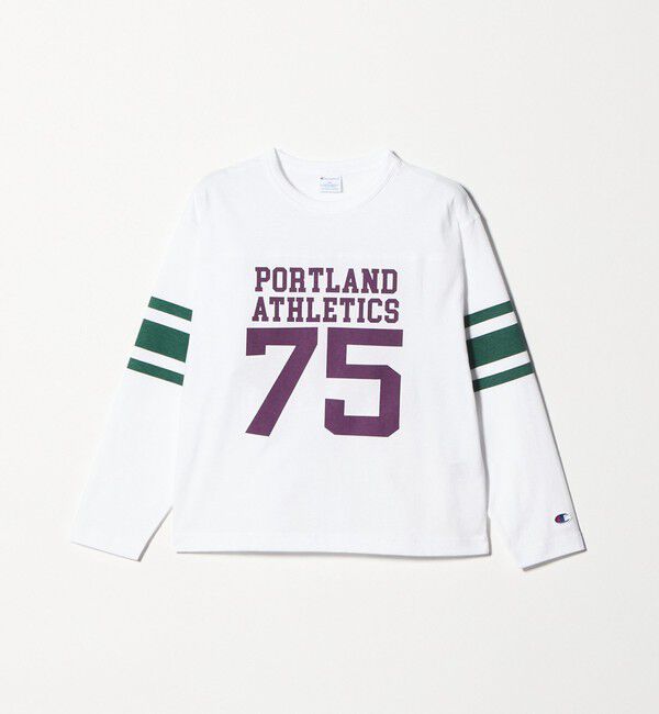 UNITED ARROWS green label relaxing「＜Champion＞ロングスリーブフットボール Tシャツ 140cm-160cm」|Tシャツ・カットソー|WHITE