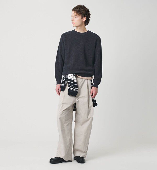 BEAUTY&YOUTH UNITED ARROWS「ブークレ ミックス 12ゲージ アゼ クルーネック ニット ウォッシャブル」|ニット・セーター|