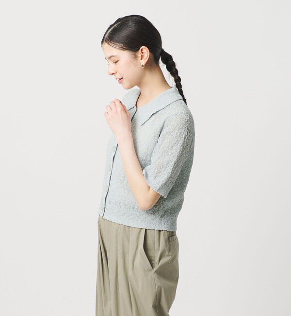 BEAUTY&YOUTH UNITED ARROWS「ノットヤーンニット ハーフスリーブ シャツ カーディガン ウォッシャブル」|カーディガン|