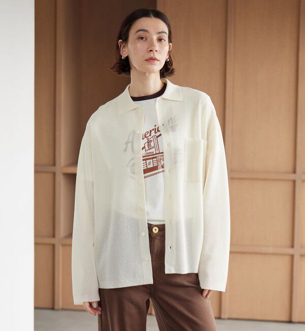 BEAUTY&YOUTH UNITED ARROWS「ミラノリブ シャツカーディガン ウォッシャブル」|カーディガン|OFF WHITE