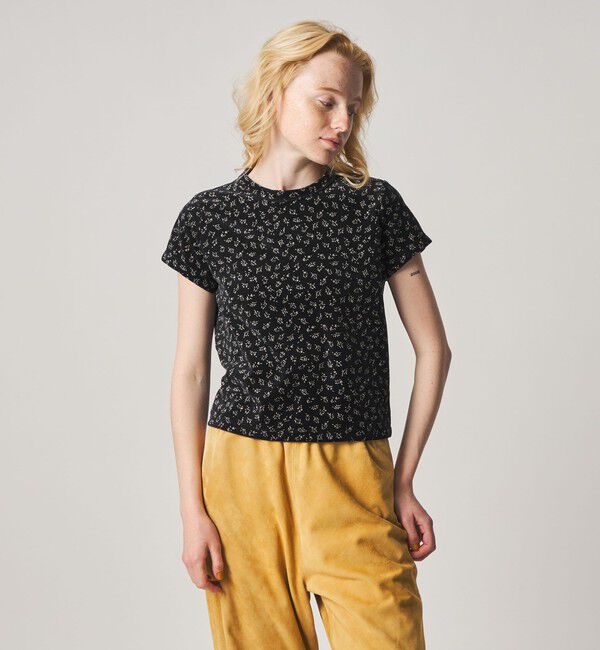 STEVEN ALAN「＜Steven Alan＞フラワー ベロア Tシャツ」|Tシャツ・カットソー|BLACK
