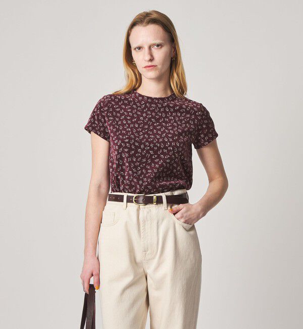 STEVEN ALAN「＜Steven Alan＞フラワー ベロア Tシャツ」|Tシャツ・カットソー|WINE
