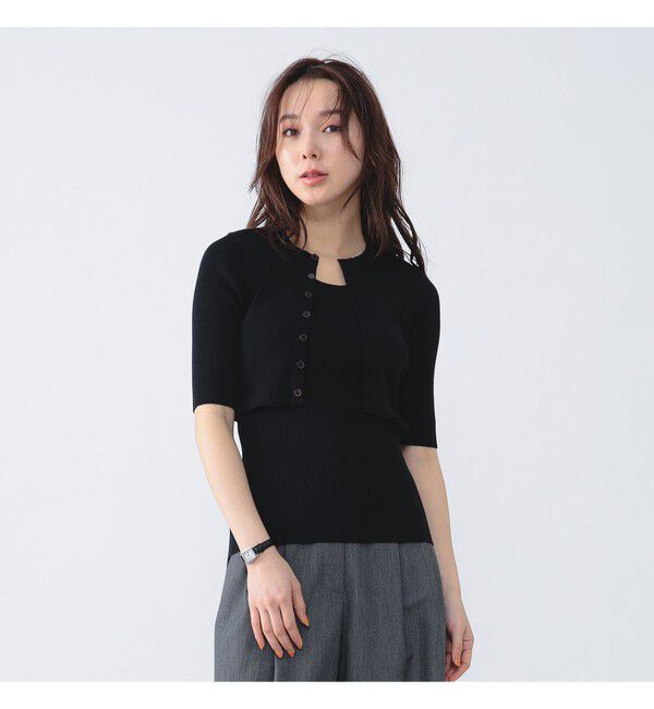 Demi-Luxe BEAMS 「AURALEE / GIZA HIGH GAUGE RIB KNIT SHORT CARDIGAN」|ニット・セーター|