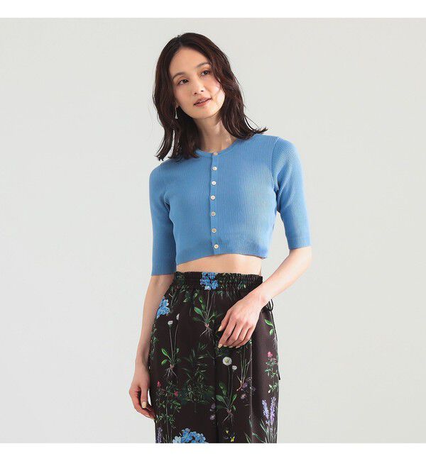 Demi-Luxe BEAMS 「AURALEE / GIZA HIGH GAUGE RIB KNIT SHORT CARDIGAN」|ニット・セーター|LIGHT.BLUE