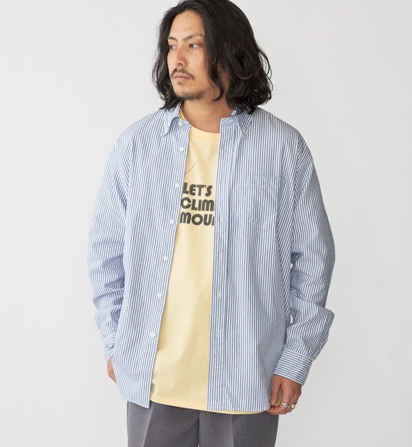 SHIPS「SHIPS: スーピマ コットン ボタンダウン オックスフォード ロングスリーブ シャツ」|シャツ・ブラウス|ライトブルー