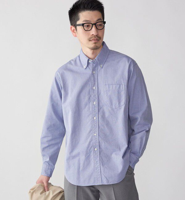 SHIPS「SHIPS: スーピマ コットン ボタンダウン オックスフォード ロングスリーブ シャツ」|シャツ・ブラウス|ブルー