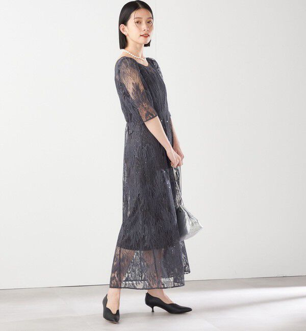 SHIPS for women「kaene:スパンコール 刺繍 ワンピース（セレモニー対応可）」|ワンピース|