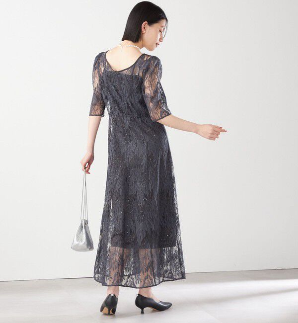 SHIPS for women「kaene:スパンコール 刺繍 ワンピース（セレモニー対応可）」|ワンピース|