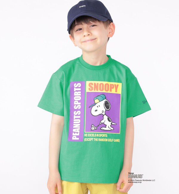 SHIPS KIDS「SHIPS KIDS:100～125cm / スヌーピー スポーツ 半袖 TEE」|Tシャツ・カットソー|グリーン