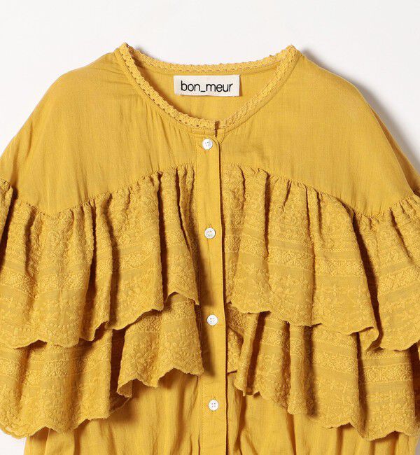 SHIPS any「bon_meur:〈洗濯機可能〉レース ヨーク ペプラム フリル ブラウス」|シャツ・ブラウス|