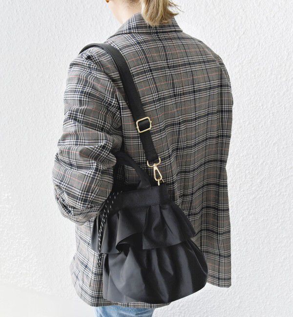 SHIPS for women「【WEB限定】 2WAY ナイロン フリル ショルダー バッグ」|ショルダー・メッセンジャー|ブラック