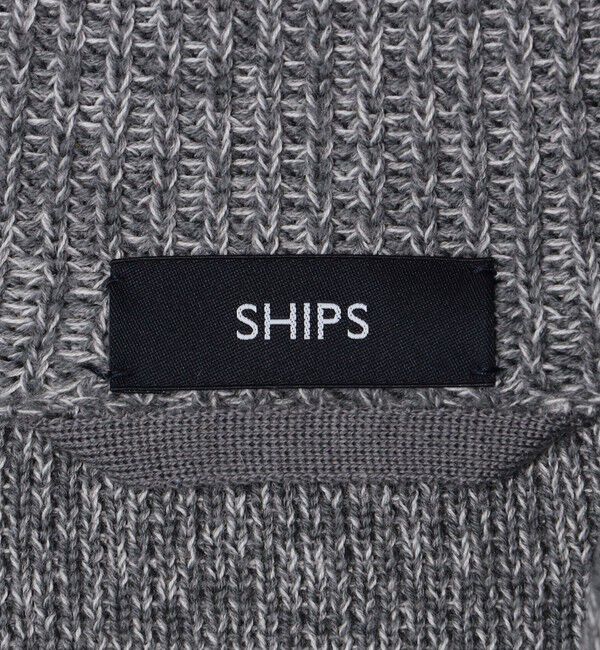 SHIPS「SHIPS:〈手洗い可能〉ウール コットン アラン ショールカラー カーディガン」|カーディガン|