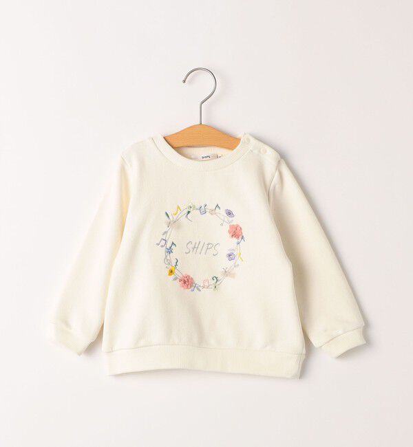SHIPS KIDS「SHIPS KIDS:80～90cm / ミュージック フラワー スウェット」|スウェット・ジャージ|オフホワイト