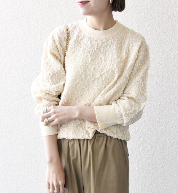 SHIPS any「《一部追加予約》SHIPS any:〈手洗い可能〉ジャカード バンピー クルーネック プルオーバー」|ニット・セーター|