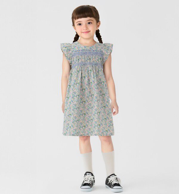 SHIPS Colors 「《一部追加予約》SHIPS Colors:90～140cm /〈洗濯機可能〉スモッキング フラワー ワンピース◆」|ワンピース|ナチュラル