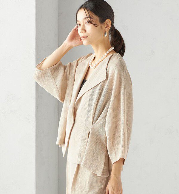 SHIPS for women「troisiemeCHACO:〈洗濯機可能〉メッシュ 半袖 ジャケット」|テーラードジャケット|