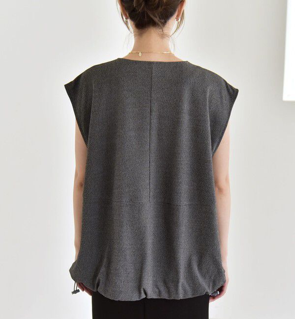 quaranciel「quaranciel:〈手洗い可能〉カット ジョーゼット ドロスト ジップ ベスト」|ベスト・ジレ|