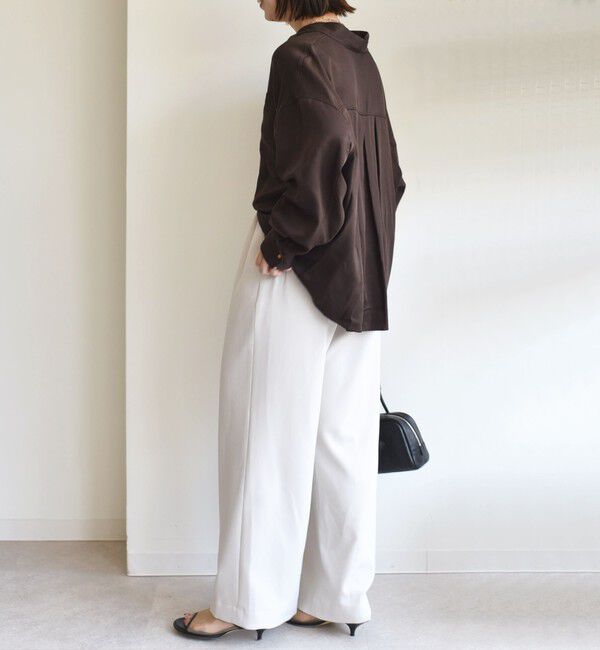 SHIPS for women「〈UVカット/防シワ加工〉梳毛調 ストレッチ ドロスト パンツ」|その他|