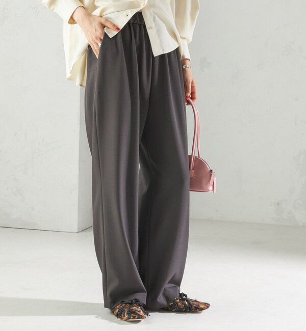 SHIPS for women「〈UVカット/防シワ加工〉梳毛調 ストレッチ ドロスト パンツ」|その他|