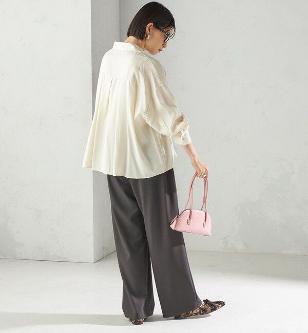 SHIPS for women「〈UVカット/防シワ加工〉梳毛調 ストレッチ ドロスト パンツ」|その他|